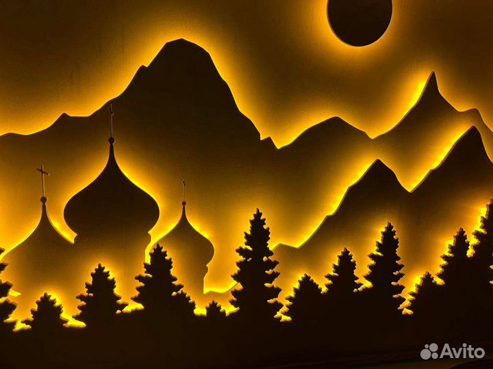 Оригинальный подарок, лофт картина. Светильник