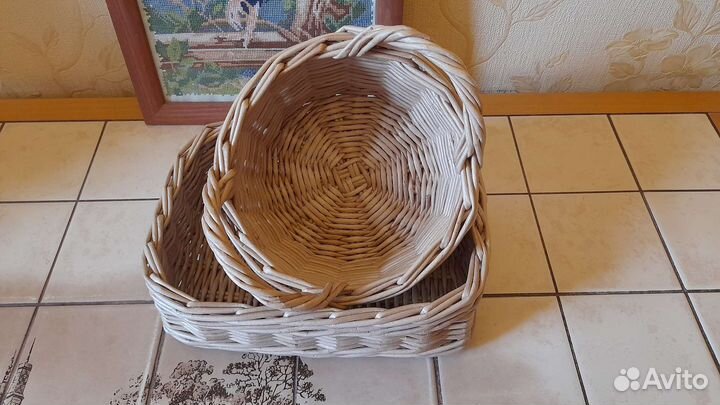 Корзинки для кухни из бумажной лозы