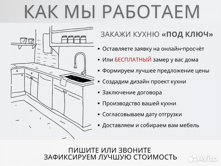 Кухонный гарнитур на заказ под ключ
