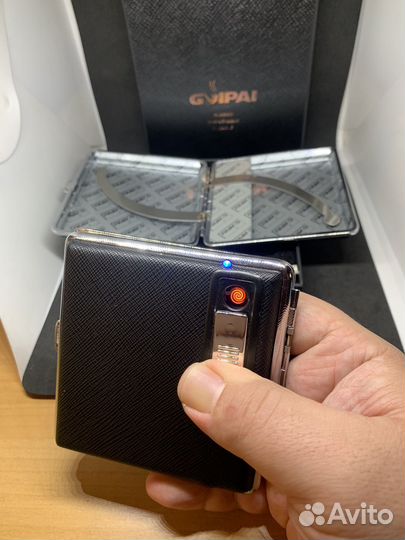 Портсигар металлический с usb зажигалкой на 20шт