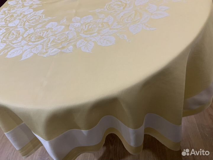 Скатерть винтаж жаккард шелковый розы Германия