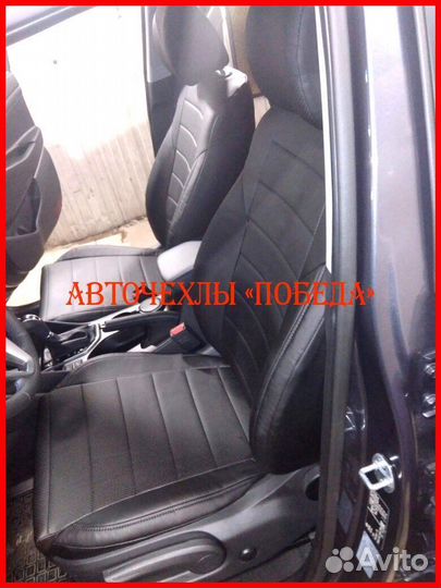 Чехлы Hyundai Tucson 3 из экокожи чёрные Классика