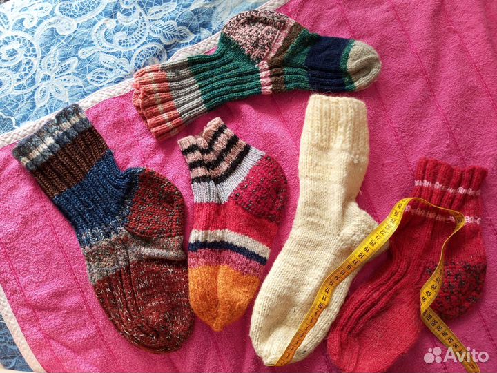 Носки шерстяные вязаные