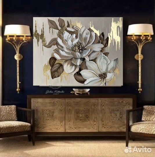 Картина маслом цветы