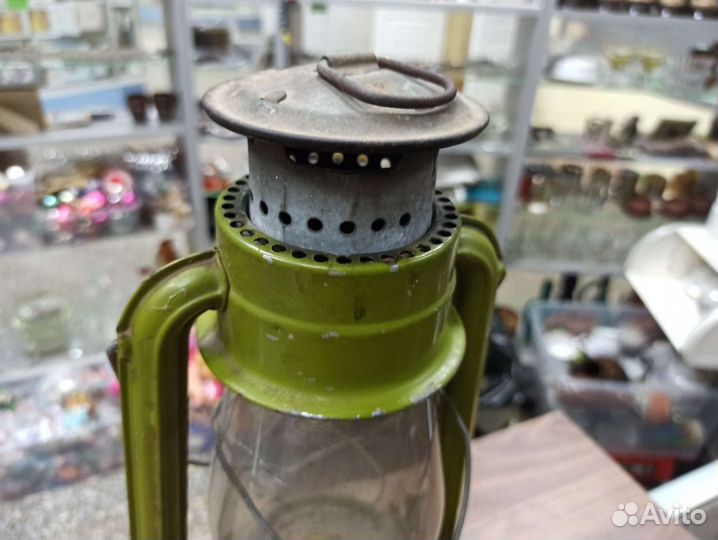 Советская Керосиновая Лампа Зелёная СССР Ретро