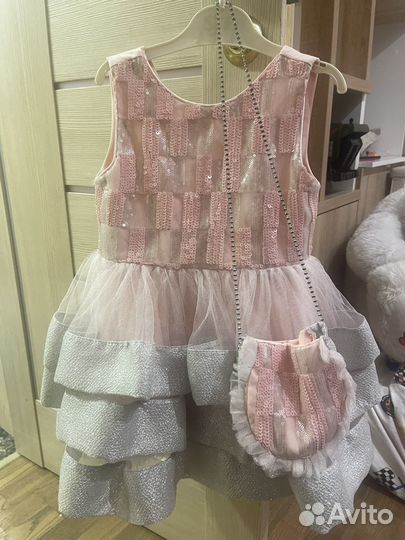 Нарядное платье для девочки 110 116 снежинка