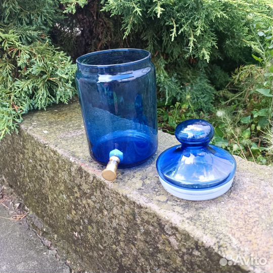 Банка из синего стекла 1 л