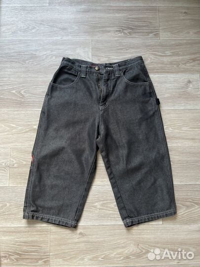 Широкие джинсовые рэп шорты y2k