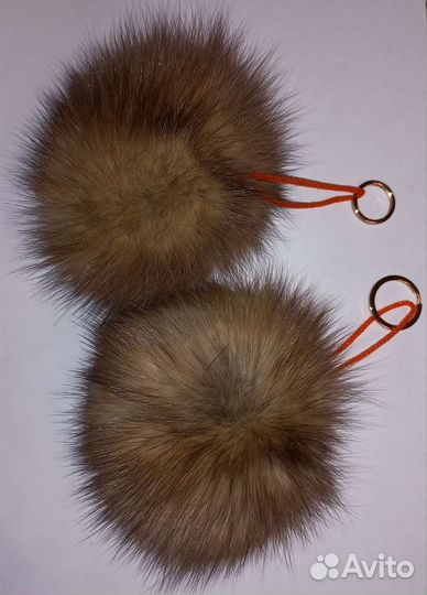 Меховые помпоны из натуральной куницы