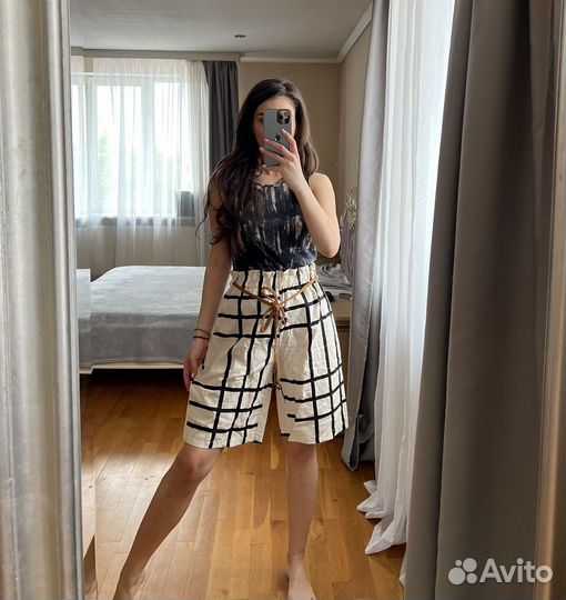 Шорты бермуды Италия Lumina вискоза лен