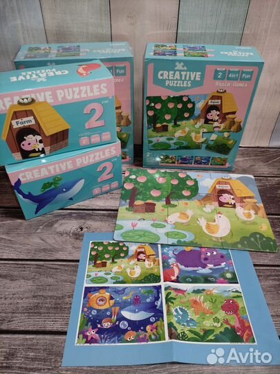 Новые Детские пазлы 4 в 1, шаг 2