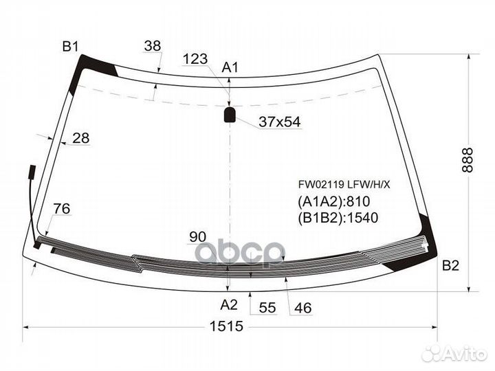Стекло лобовое с обогревом щеток subaru foreste