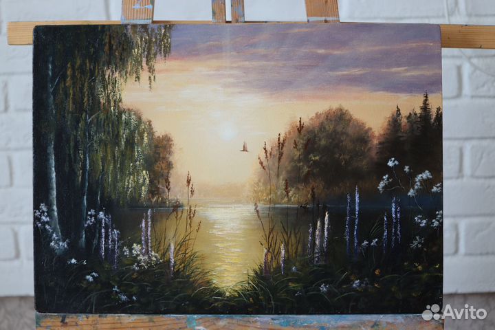 Картина Маслом Пейзаж Пруд