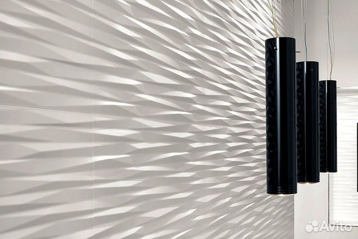 Плитка atlas C. 3D wall Flows White Matt 50x120