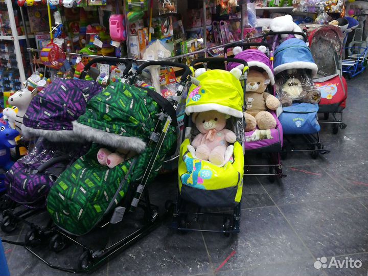 Санки коляски с выдвижными колесами новые
