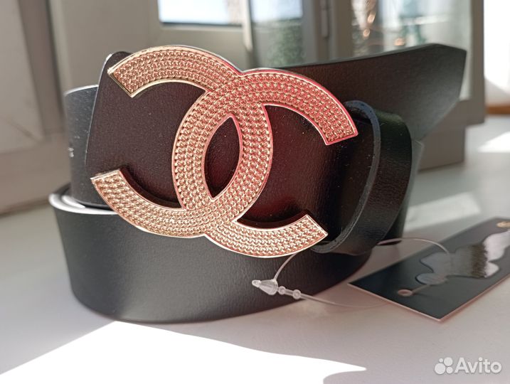 Ремень женский кожаный черный