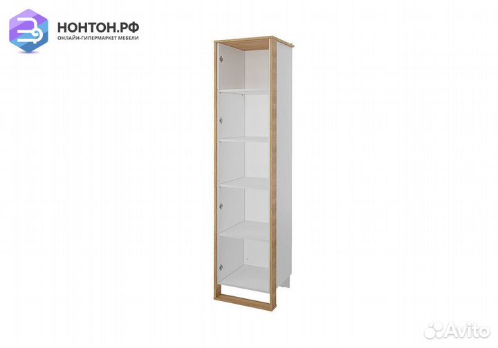 Шкаф однодверный Сити бело-серый / дуб небраска