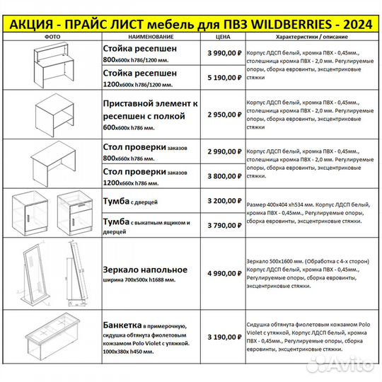Мебель для пвз wildberries