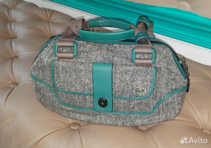 Новая сумка Lacoste Hobo твидовая елочка