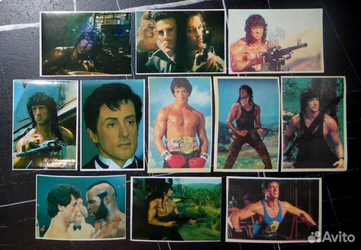 Наклейки Ван Дамм Шварц и др звёзды Голливуда 90-х