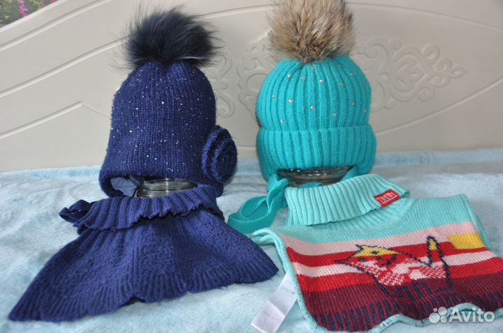 Комплекты шапки манишки зима, весна(6-7 лет)