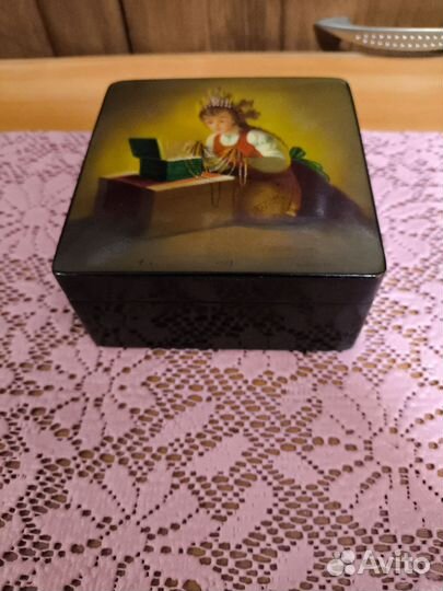 Шкатулка федоскино 1960-е гг.,Худ. Кузнецова