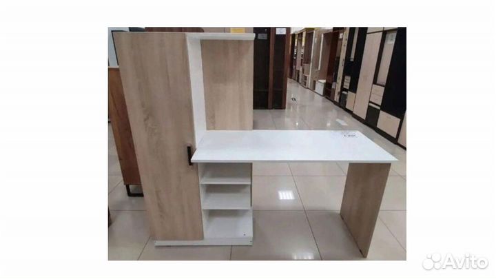 Компьютерный стол Бейсик дуб сонома/белый