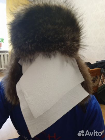 Мужская шапка енот