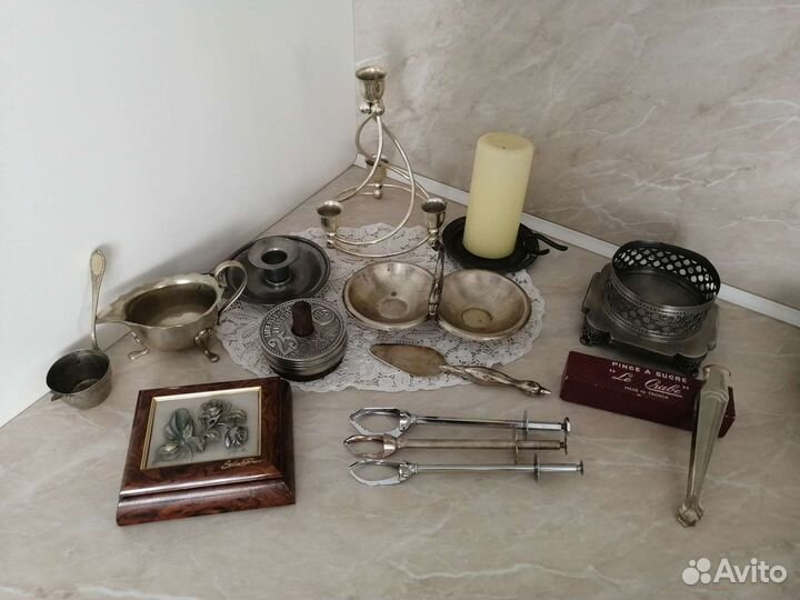 Шипцы. Подсвечник. Салфетница. Франция