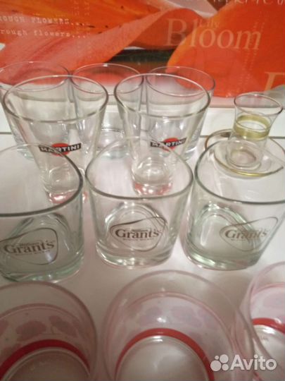 Стаканы разные: для мартини,виски и др