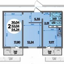 2-к. квартира, 55 м², 13/17 эт.