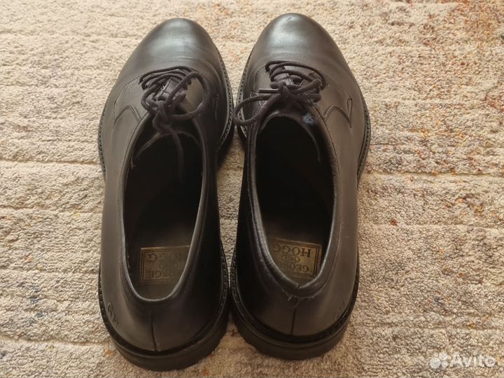 Черные мужские кожаные туфли George Hogg