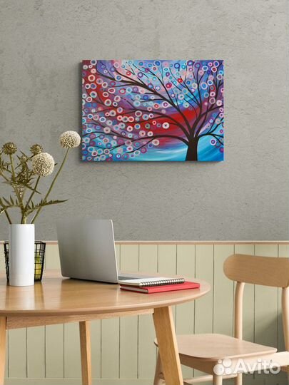 Картина в арт стиле с красивым деревом 70х50