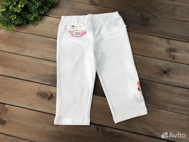 Бриджи белые хлопок для девочки 116 122 Италия