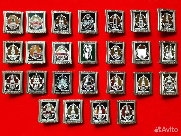 Полный набор значков Олимпиада 80. Ситалл