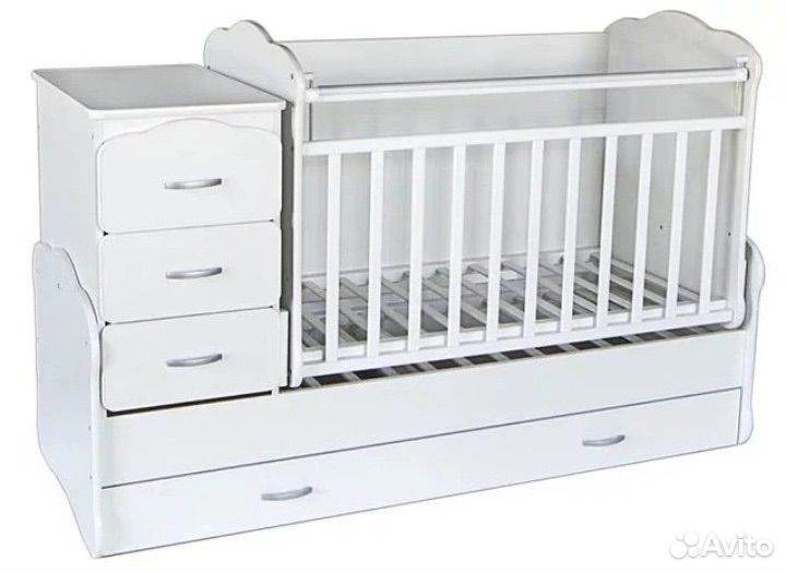 Детская кроватка трансформер с маятником