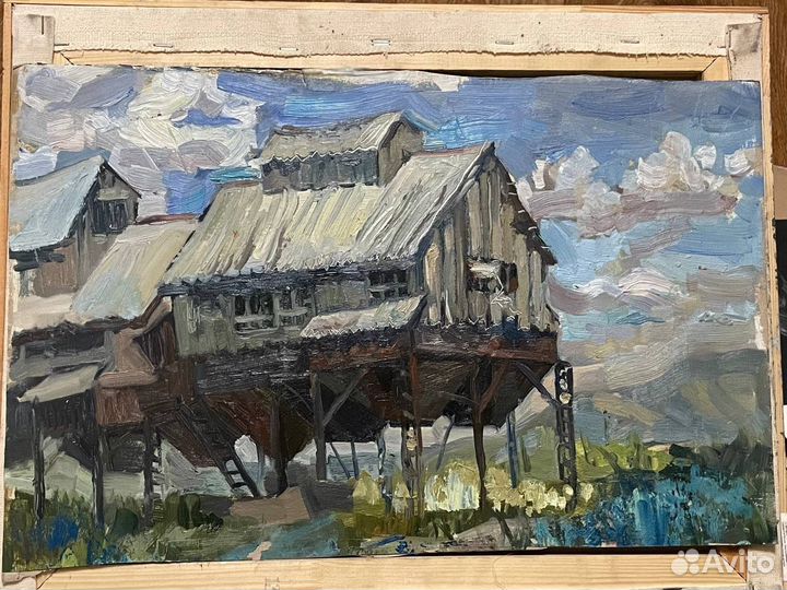 Картина маслом этюд, пейзаж, анималистика, портрет