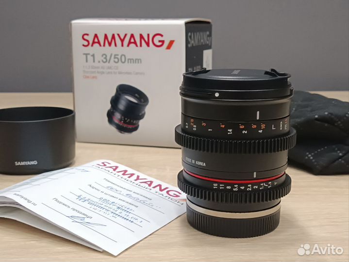 Объектив Samyang 50mm T1.3 Sony E