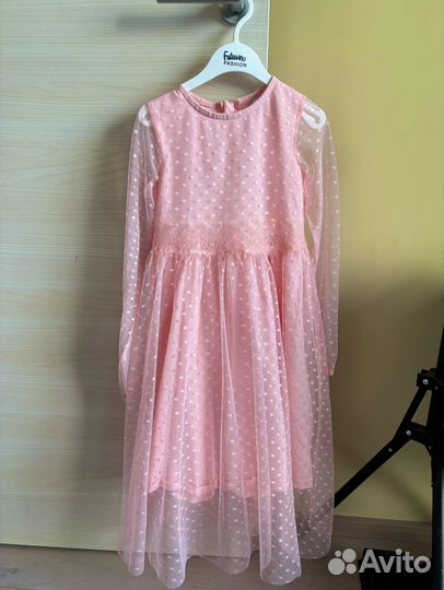Платье для девочки розовое 128