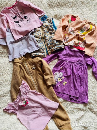 Вещи пакетом на девочку 74 80 86
