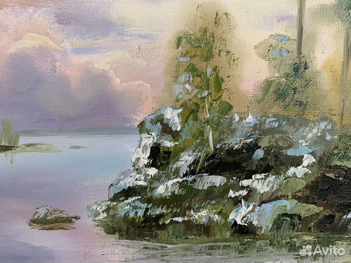 Картина маслом на холсте пейзаж в раме