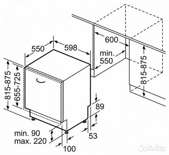 Посудомоечная машина встраиваемая полноразмерная bosch smv 40m30