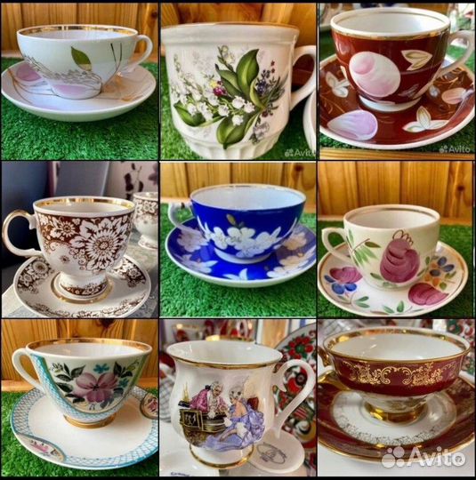 Чайная пара СССР Фарфор Дулево Лфз Вербилки