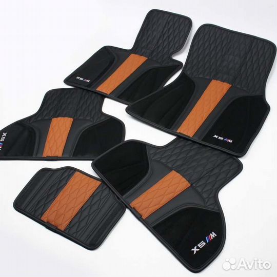 Коврики BMW X5 M комбинация оранжевый и черный Bmw