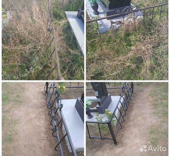 Уборка могил на кладбище