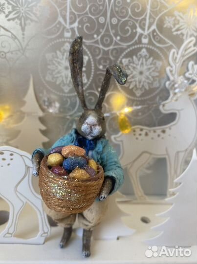 Пасхальный заяц. Ватная игрушка