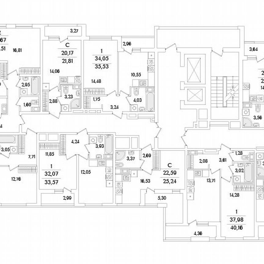 2-к. квартира, 62,1 м², 7/17 эт.