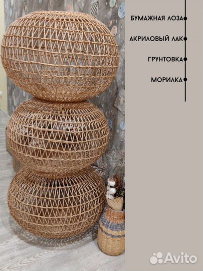 Люстры плетеные потолочные абажуры