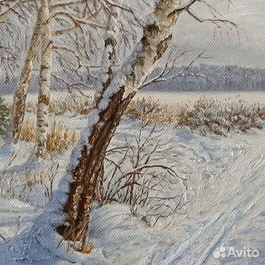 Картина маслом Зима 40х60см