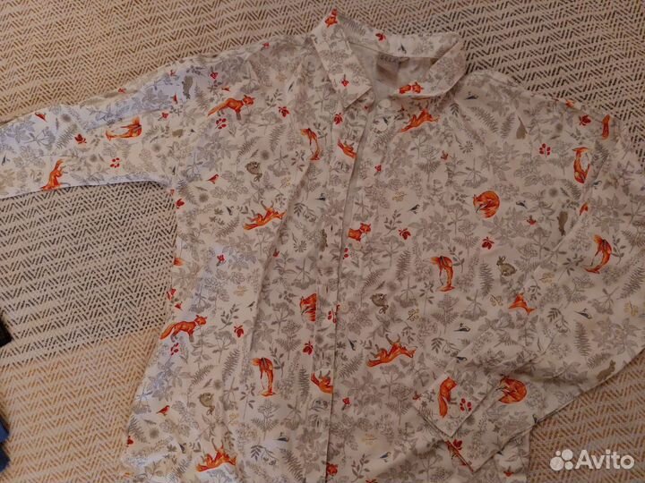 Рубашка с лисичками Sela девочке 10 лет